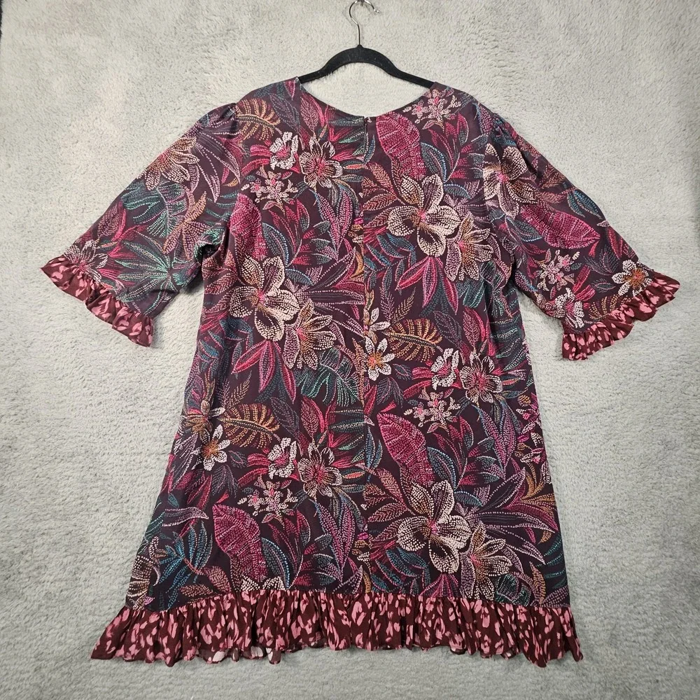 Johnny Was Alicante Silk Tunic Dress XL Floral Tropical Cruise‎ Designer Luxury - Picture 8 of 14